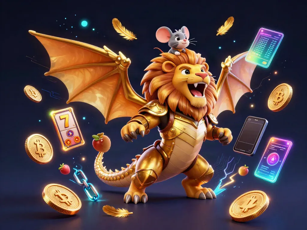 Experience the excitement of slot88 with a golden chimera and mouse jockey in a vibrant casino scene.